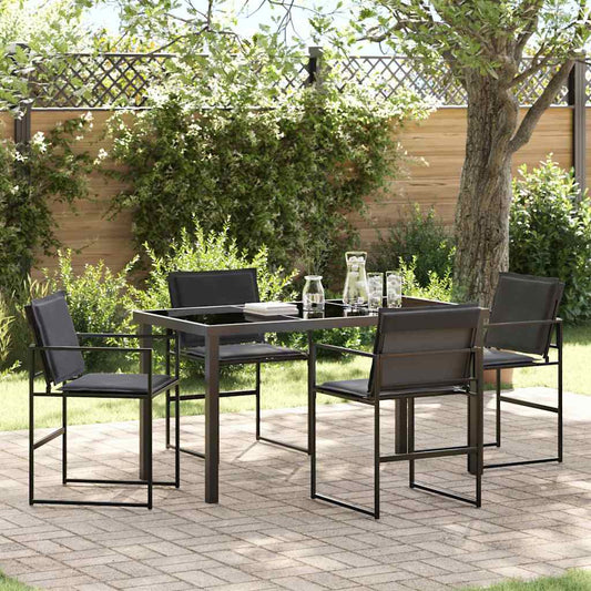 Garten Essgruppe 5 pcs Schwarz 140 x 70 x 73 cm