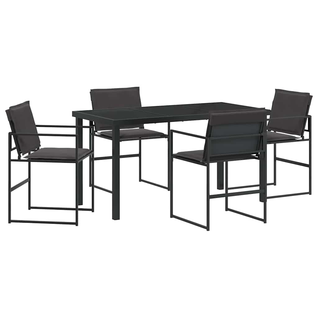 Garten Essgruppe 5 pcs Schwarz 140 x 70 x 73 cm