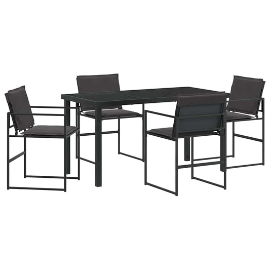 Garten Essgruppe 5 pcs Schwarz 140 x 70 x 73 cm