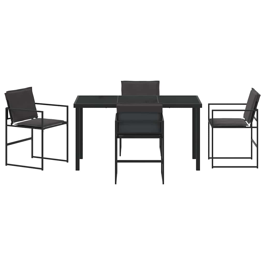 Garten Essgruppe 5 pcs Schwarz 140 x 70 x 73 cm
