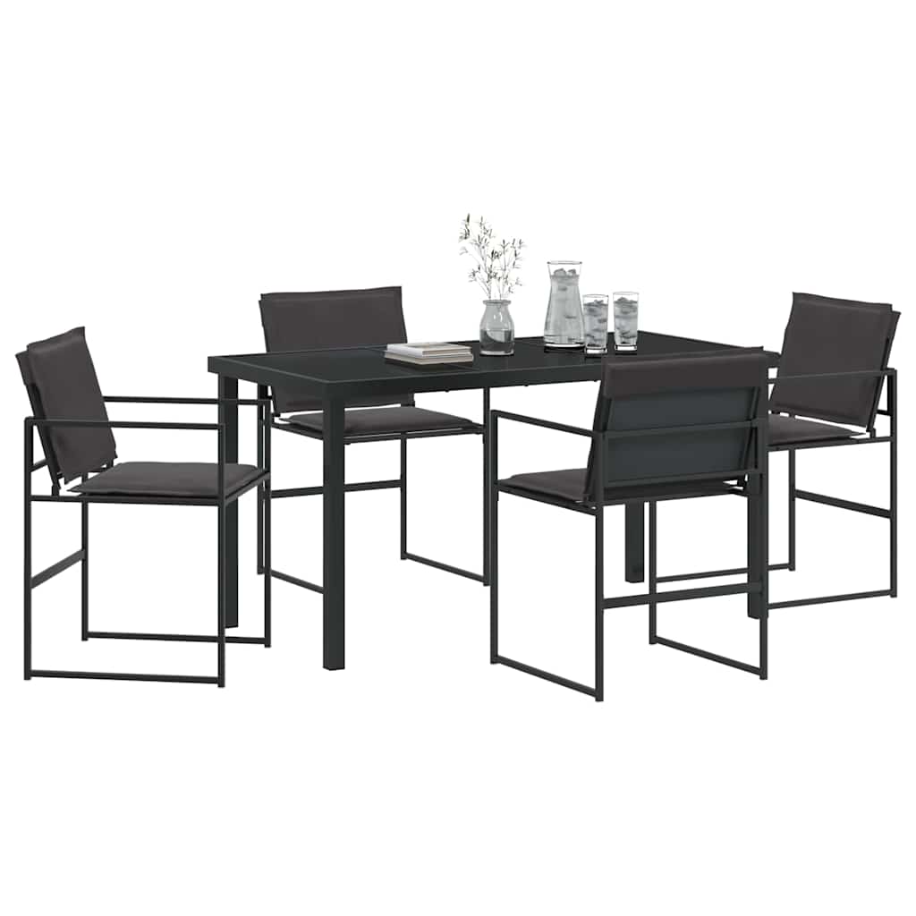 Garten Essgruppe 5 pcs Schwarz 140 x 70 x 73 cm
