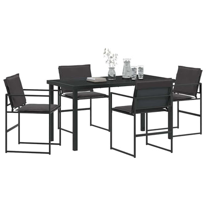Garten Essgruppe 5 pcs Schwarz 140 x 70 x 73 cm