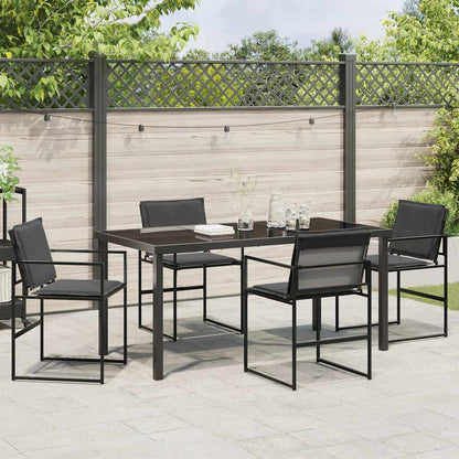 Garten Essgruppe 5 pcs Schwarz 160 x 80 x 73 cm
