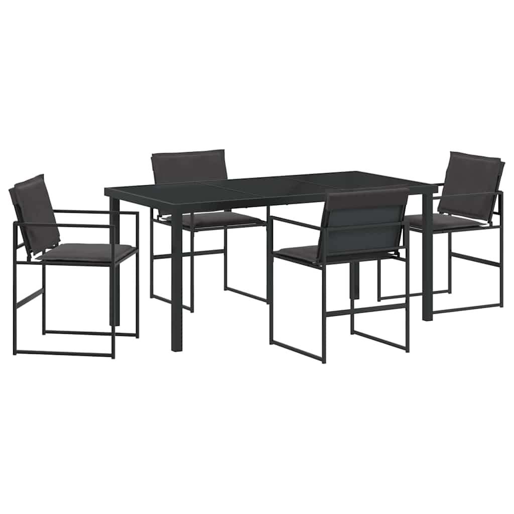 Garten Essgruppe 5 pcs Schwarz 160 x 80 x 73 cm