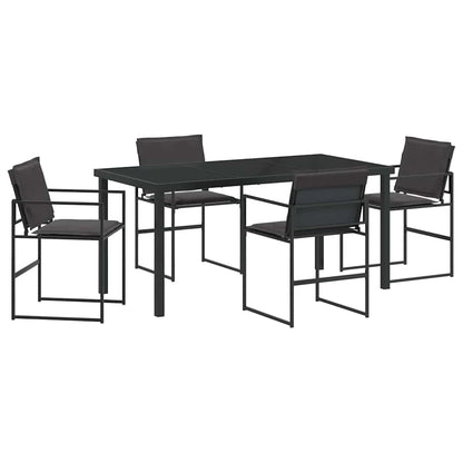 Garten Essgruppe 5 pcs Schwarz 160 x 80 x 73 cm