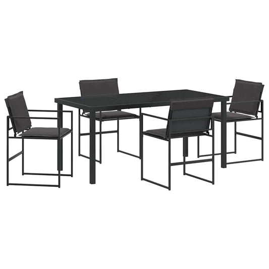Garten Essgruppe 5 pcs Schwarz 160 x 80 x 73 cm