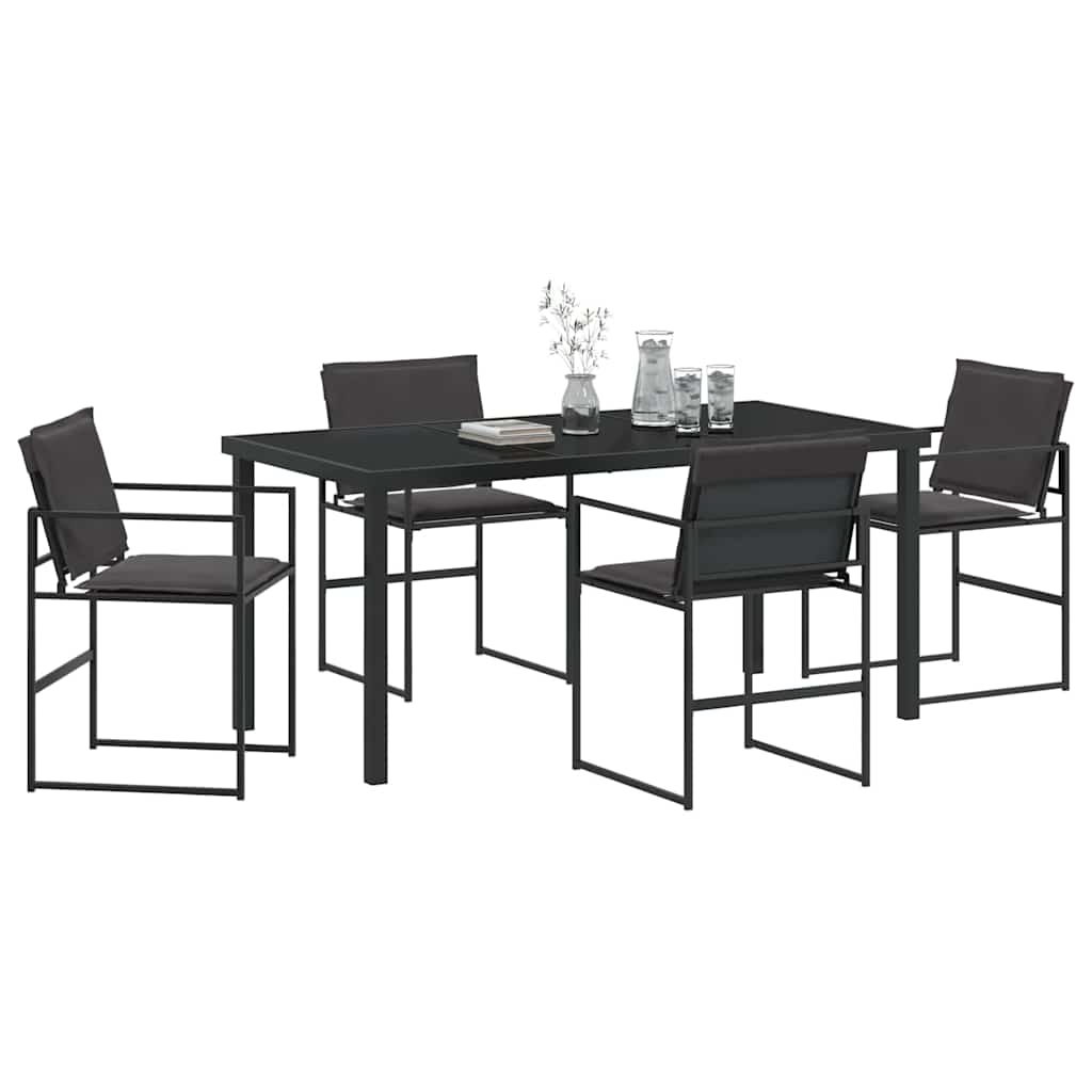 Garten Essgruppe 5 pcs Schwarz 160 x 80 x 73 cm
