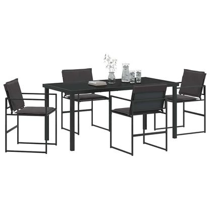 Garten Essgruppe 5 pcs Schwarz 160 x 80 x 73 cm