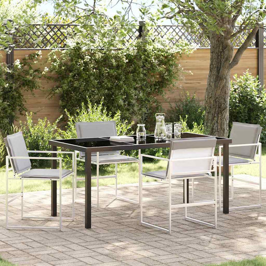 Garten Essgruppe 5 pcs Weiß 160 x 80 x 73 cm
