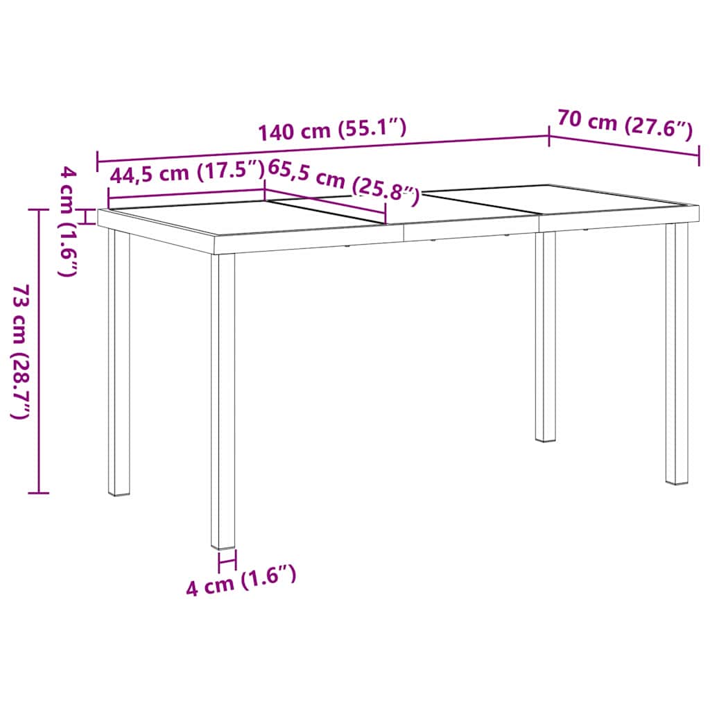 Garten Essgruppe 5 pcs Weiß 140 x 70 x 73 cm