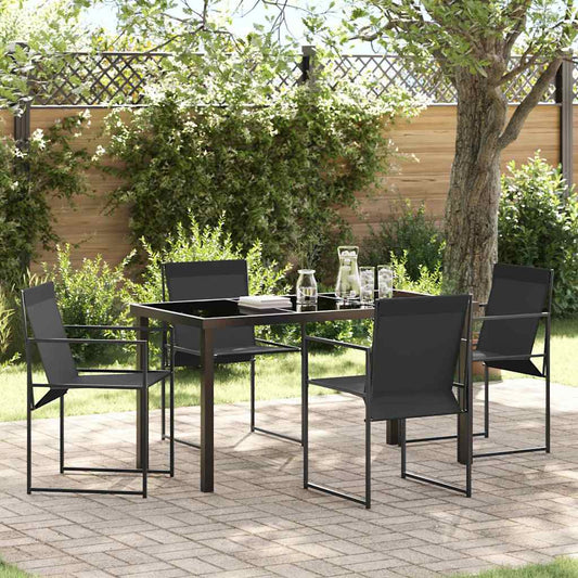 Garten Essgruppe 5 pcs Schwarz
