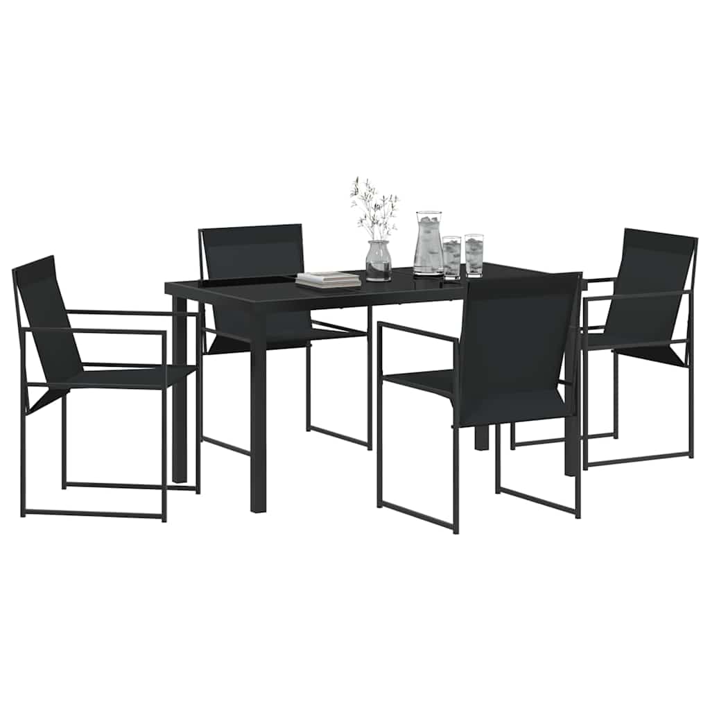Garten Essgruppe 5 pcs Schwarz