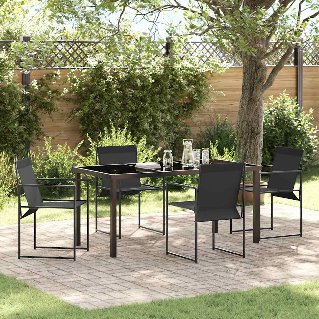 Garten Essgruppe 5 pcs Schwarz