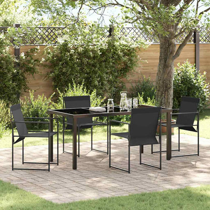 Garten Essgruppe 5 pcs Schwarz