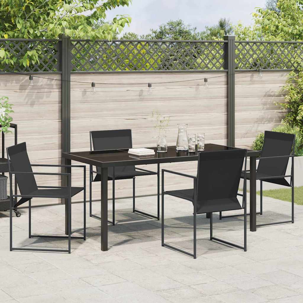 Garten Essgruppe 5 pcs Schwarz