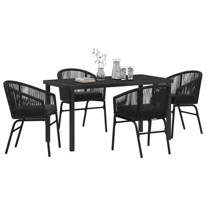 Garten Essgruppe 5 pcs Schwarz Poly Rattan