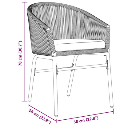 Garten Essgruppe 5 pcs Schwarz Poly Rattan