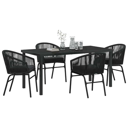 Garten Essgruppe 5 pcs Schwarz Poly Rattan