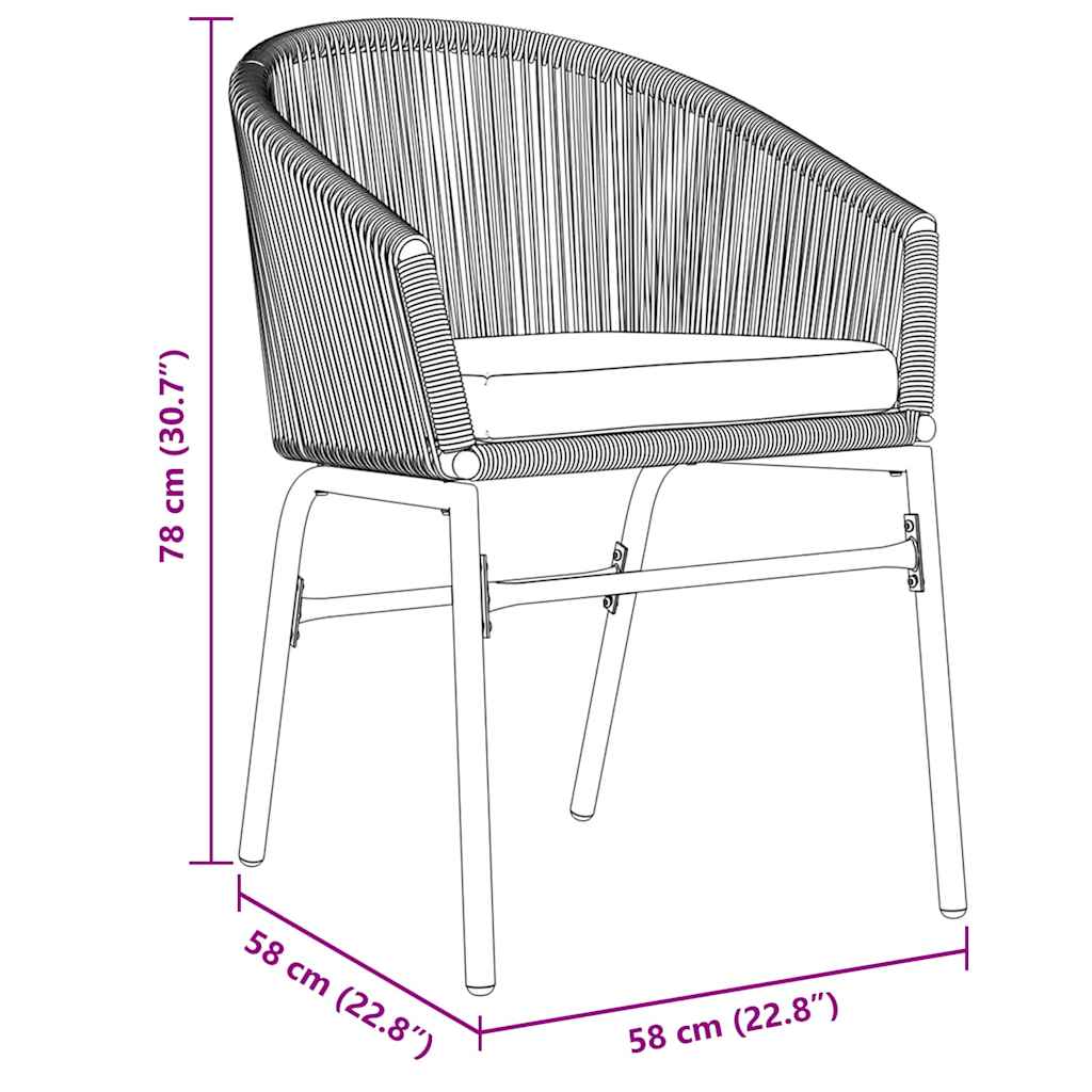 Garten Essgruppe 3 pcs Braun Poly Rattan
