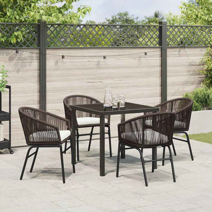 Garten Essgruppe 5 pcs Braun Poly Rattan