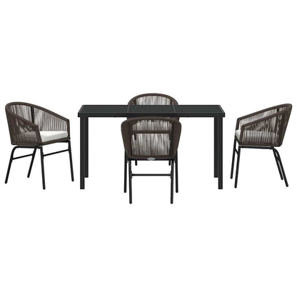 Garten Essgruppe 5 pcs Braun Poly Rattan