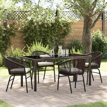 Garten Essgruppe 5 pcs Braun Poly Rattan