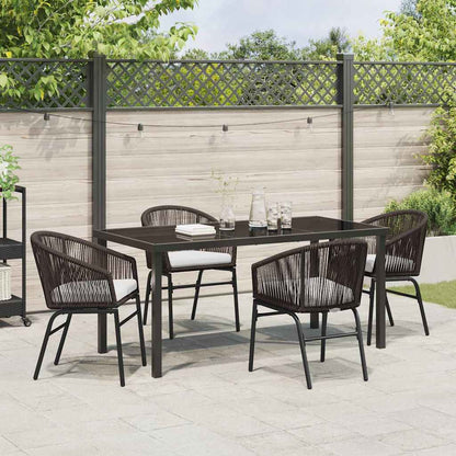 Garten Essgruppe 5 pcs Braun Poly Rattan