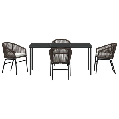 Garten Essgruppe 5 pcs Braun Poly Rattan