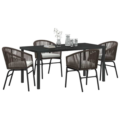 Garten Essgruppe 5 pcs Braun Poly Rattan