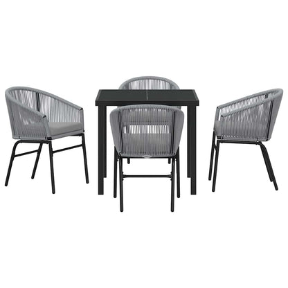 Garten Essgruppe 5 pcs Grau Poly Rattan