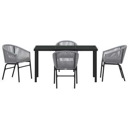 Garten Essgruppe 5 pcs Grau Poly Rattan