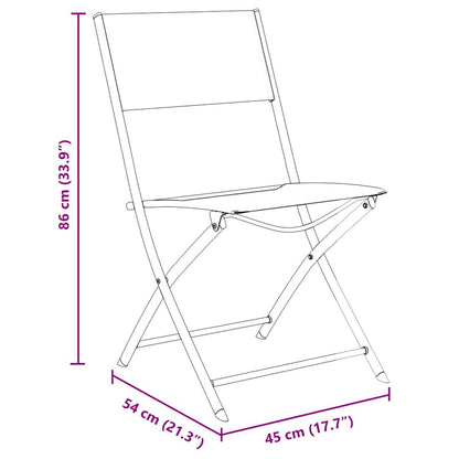 Garten Essgruppe 7 pcs Schwarz Textilene und Stahl