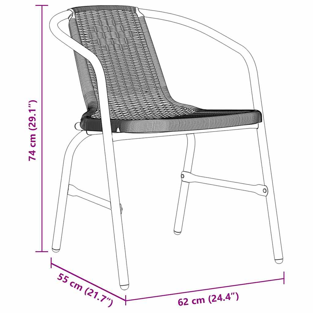 Garten Essgruppe 5 pcs Schwarz Poly Rattan
