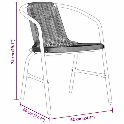 Garten Essgruppe 5 pcs Schwarz Poly Rattan