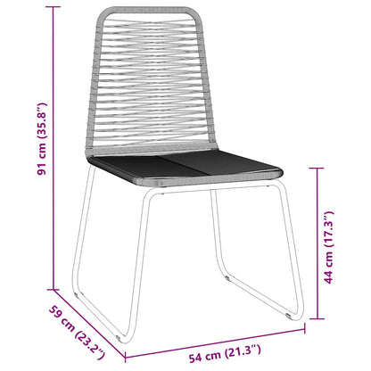 Garten Essgruppe 3 pcs Schwarz Poly Rattan