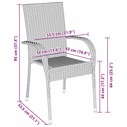 Garten Essgruppe 3 pcs Braun Poly Rattan