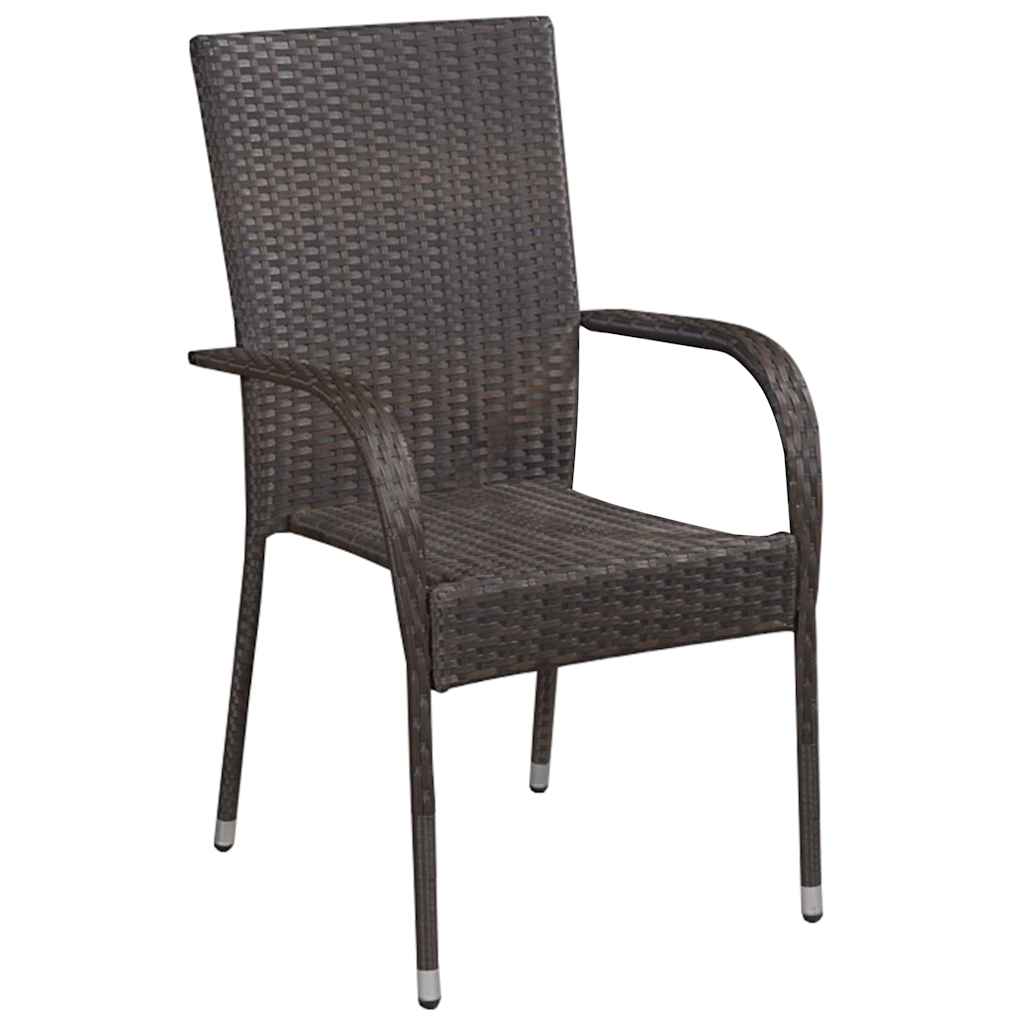 Garten Essgruppe 5 pcs Braun Poly Rattan