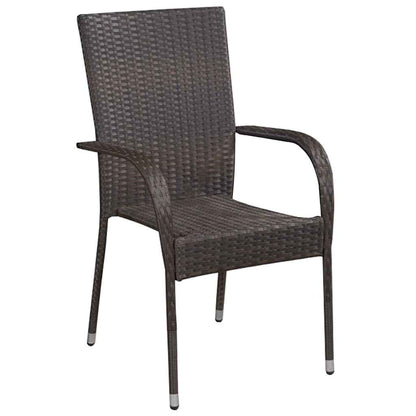Garten Essgruppe 5 pcs Braun Poly Rattan