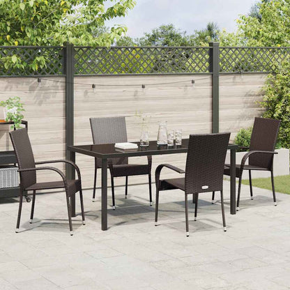 Garten Essgruppe 5 pcs Braun Poly Rattan