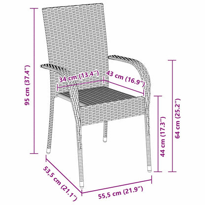 Garten Essgruppe 7 pcs Braun Poly Rattan