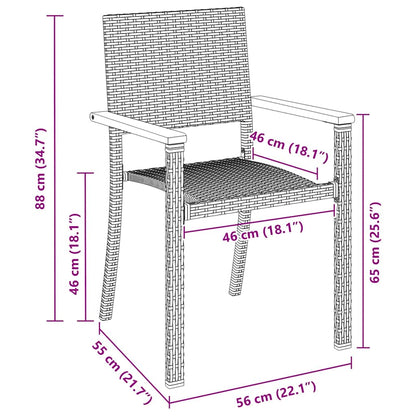 Garten Essgruppe 5 pcs Schwarz Poly Rattan
