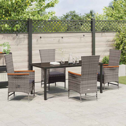 Garten Essgruppe mit Kissen 5 pcs Grau Poly Rattan