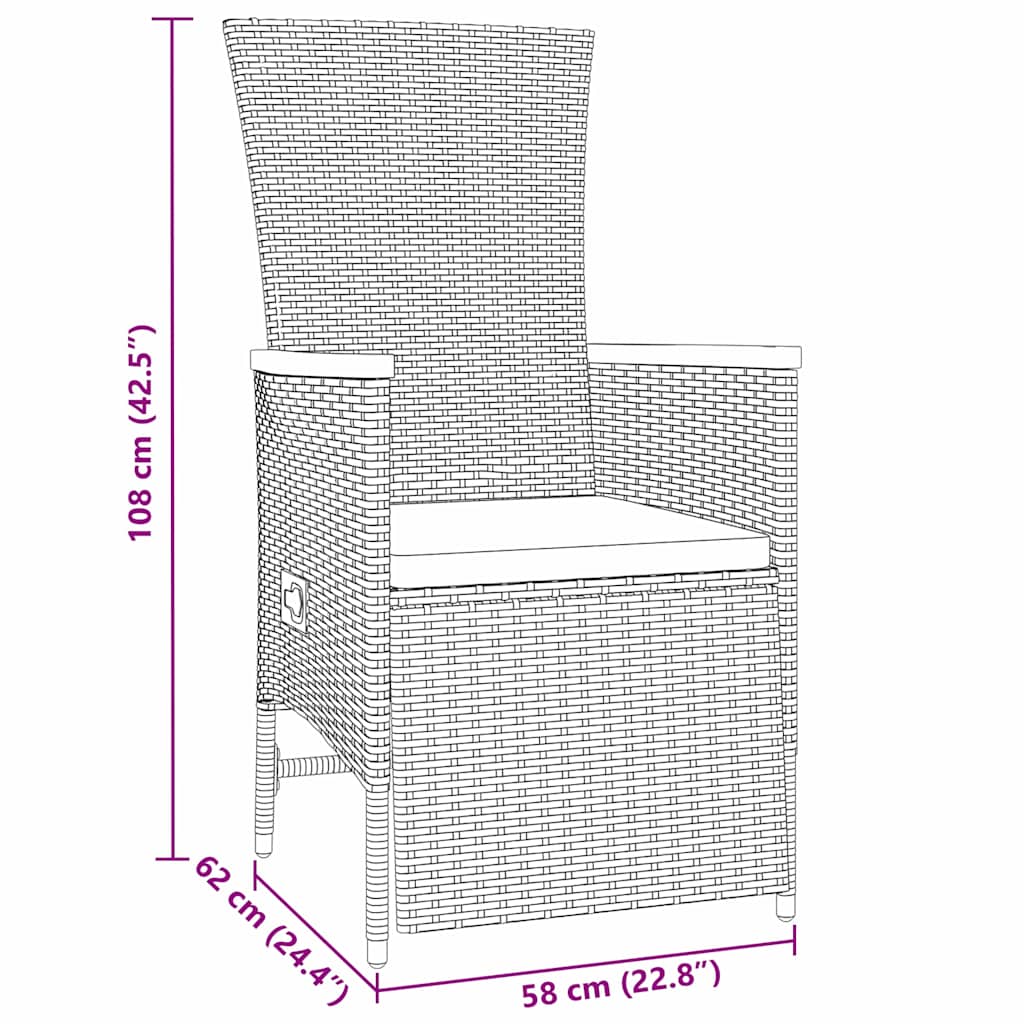 Garten Essgruppe mit Kissen 5 pcs Grau Poly Rattan