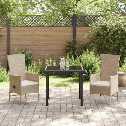Garten Essgruppe mit Kissen 3 pcs Beige Poly-Rattan