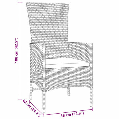 Garten Essgruppe mit Kissen 5 pcs Beige Poly-Rattan