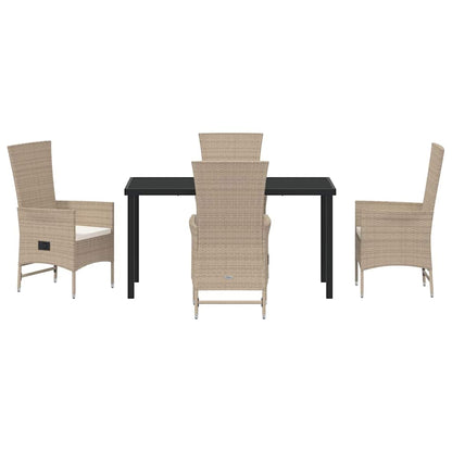 Garten Essgruppe mit Kissen 5 pcs Beige Poly-Rattan