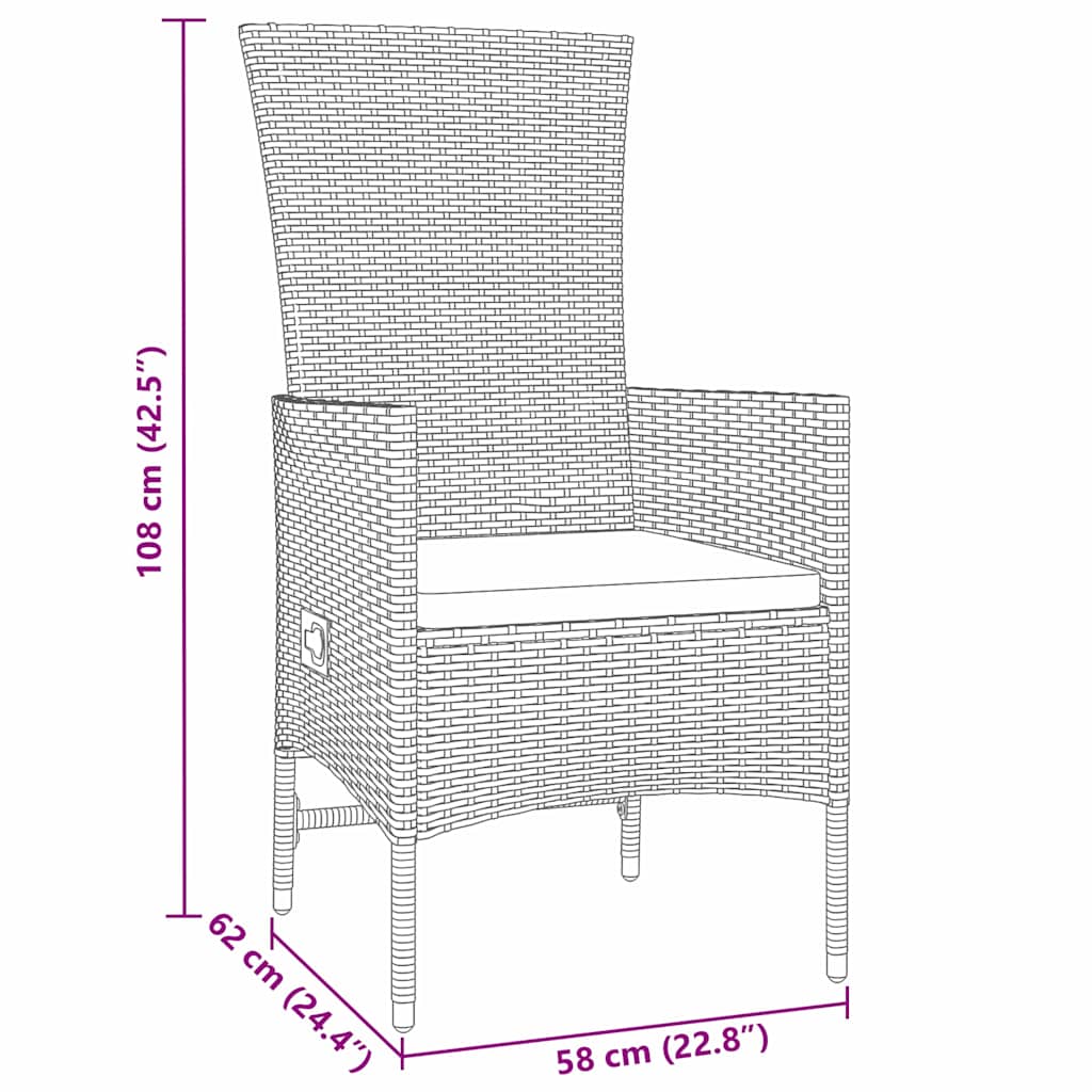 Garten Essgruppe mit Kissen 5 pcs Beige Poly-Rattan