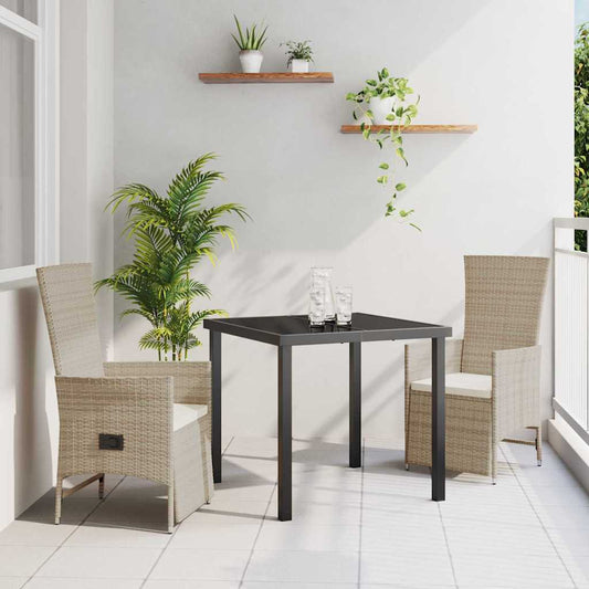 Garten Essgruppe mit Kissen 3 pcs Beige Poly-Rattan