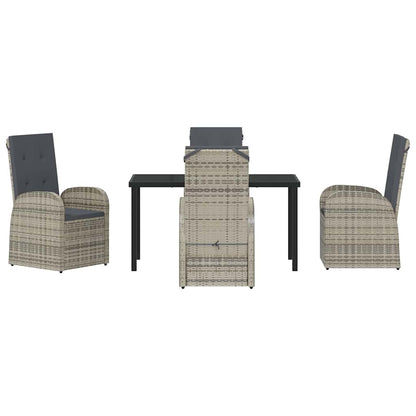 Garten Essgruppe mit Kissen 5 pcs Grau Poly-Rattan