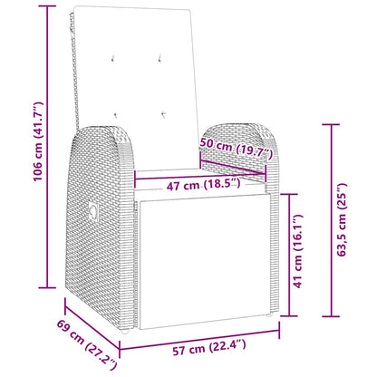 Garten Essgruppe mit Kissen 5 pcs Grau Poly-Rattan